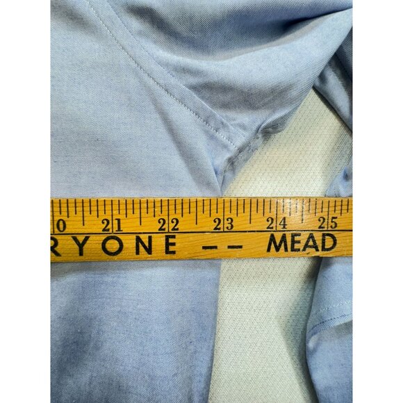 Club Room Mens Pinpoint Oxford Dress Shirt Size 16 32/33 Light Blue Pocket - Picture 8 of 13